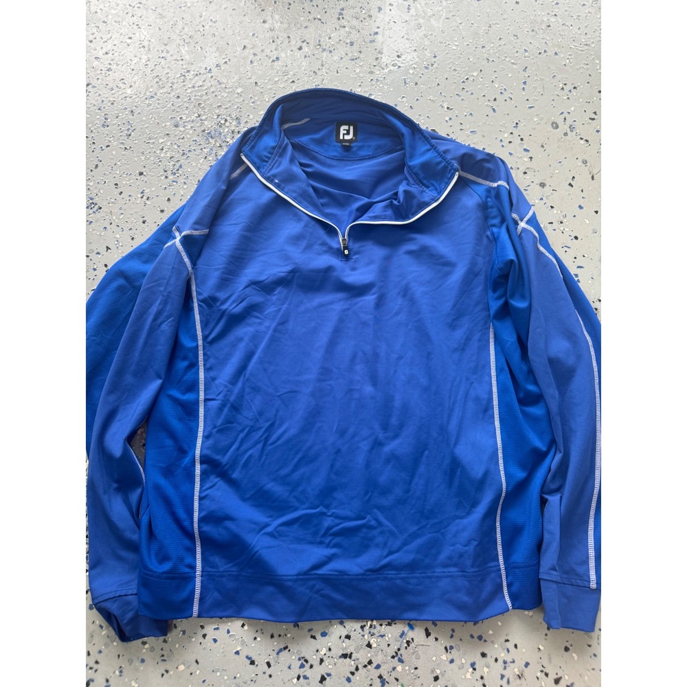 FootJoy Golf Pullover Lightweight 1/4‎ Zip Athletic Blue Mens Large